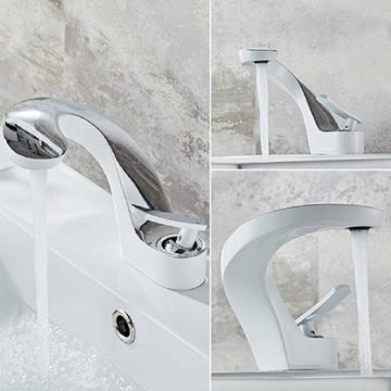 Modern Creative Bathroom Sink Faucet Single Handle One-Hole Sink Faucet Brass